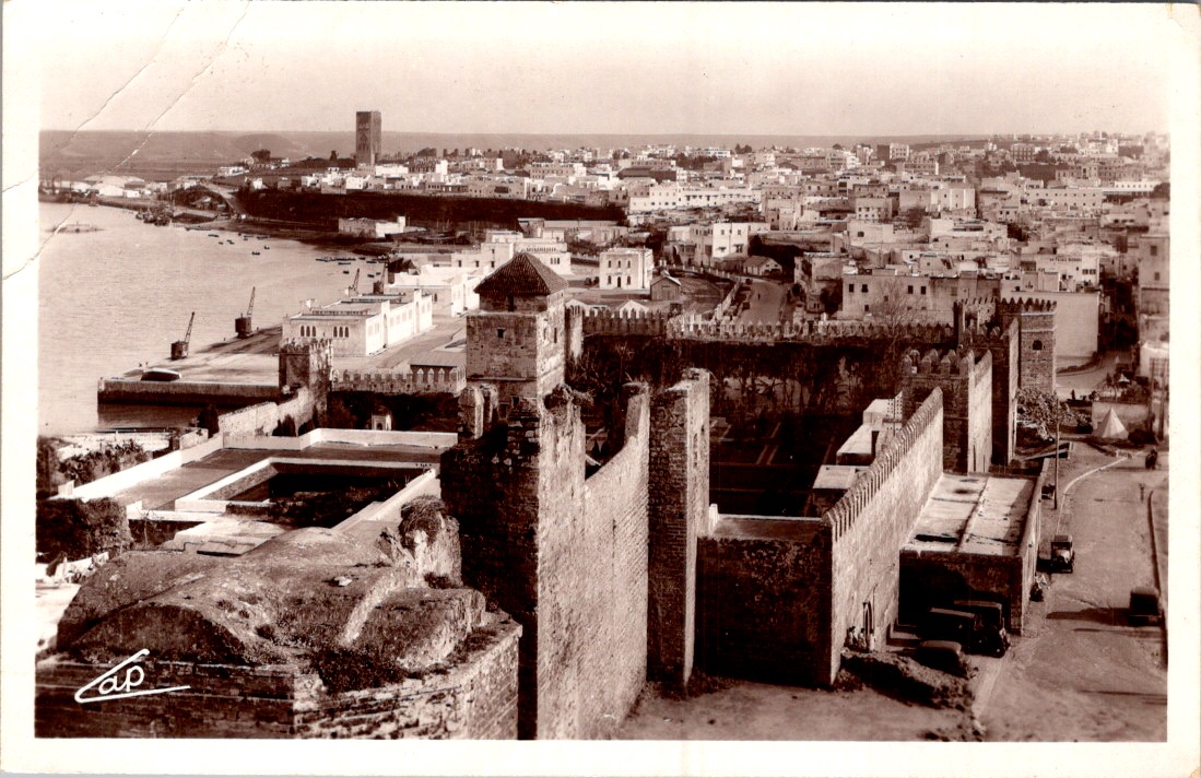 Rabat Morocco Kasbah Udayas Panoramic View PC ~1940 Divided Back Protectorate