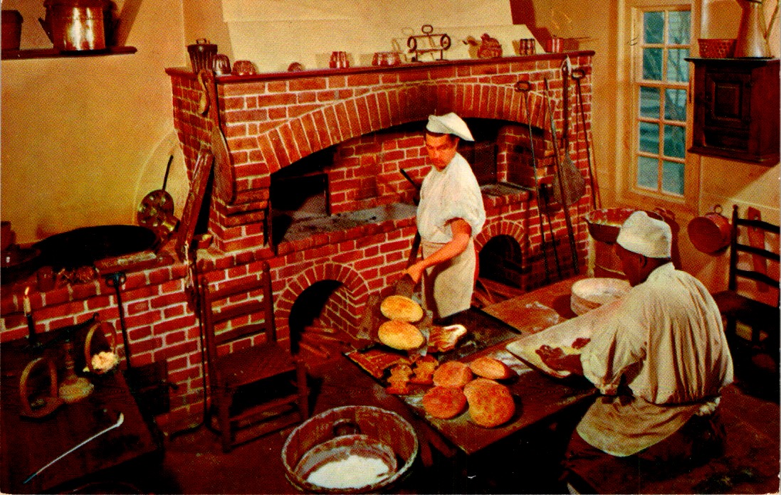 Colonial Williamsburg Raleigh Bake Shop Interior Mirro-Krome PC 1950s Francisco